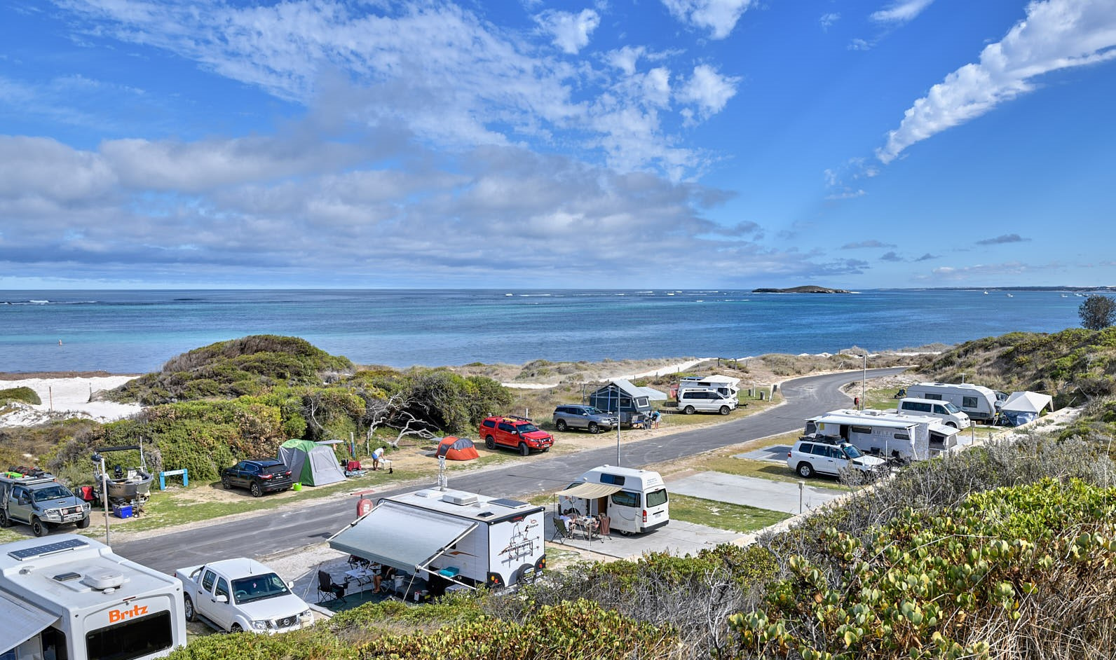Powered Sites Grass/shade Cloth Experience Lancelin Holiday Park Caravan Park